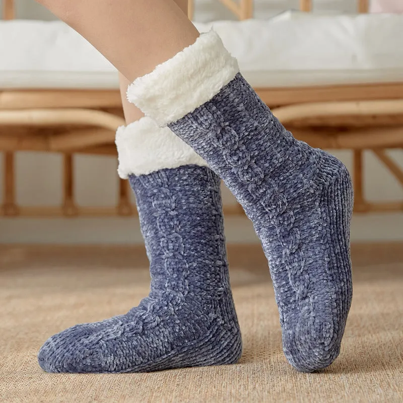 [Warm Gift] Twist Pattern Soft Anti-Slip Thermal Floor Socks for Winter