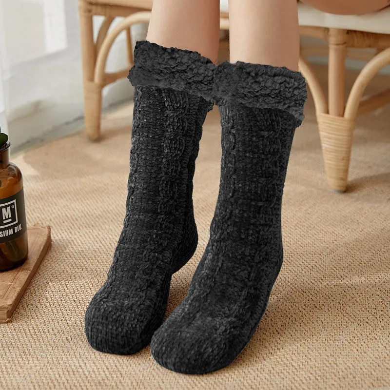 [Warm Gift] Twist Pattern Soft Anti-Slip Thermal Floor Socks for Winter