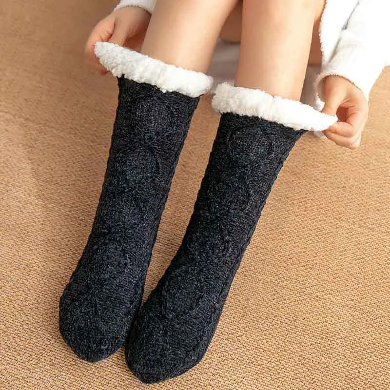 [Warm Gift] Twist Pattern Soft Anti-Slip Thermal Floor Socks for Winter