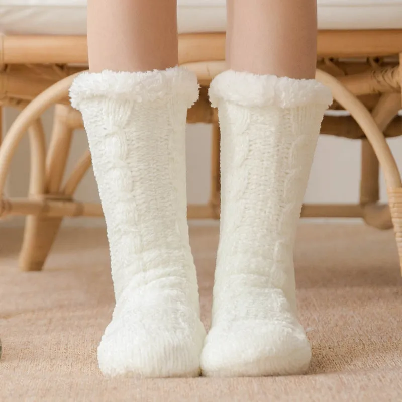 [Warm Gift] Twist Pattern Soft Anti-Slip Thermal Floor Socks for Winter
