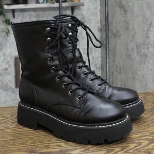 Wild Fable Womens Logan Lug Combat Boots with Memory Foam Insole Black 9M