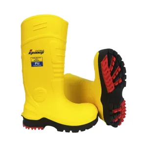 Women's Safety Boots - Waterproof PU Steel Toe Rubber Boots ASTM F2413-18 Acid & Oil Resistant-Yellow