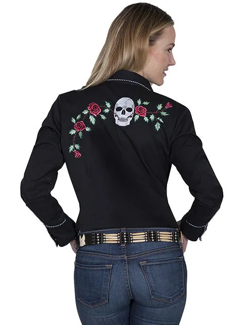 Women's Vintage Western Shirt Collection: Scully Skulls & Roses