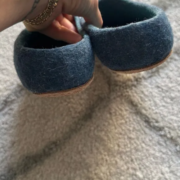 WoolFit wool felt handmade clogs slippers slip on blue German 39 / 9