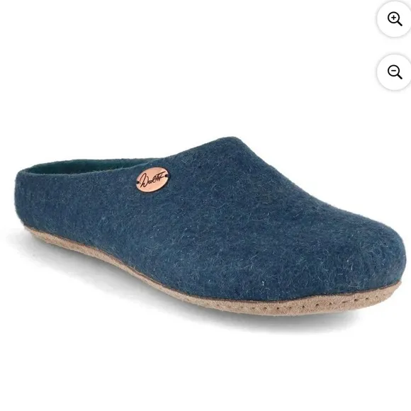 WoolFit wool felt handmade clogs slippers slip on blue German 39 / 9