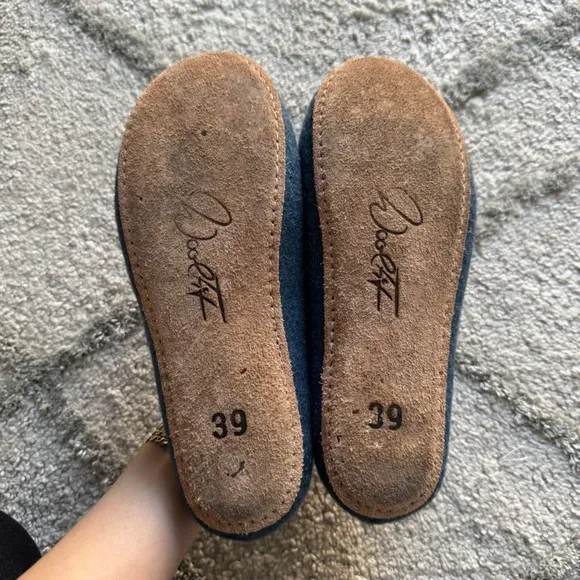 WoolFit wool felt handmade clogs slippers slip on blue German 39 / 9