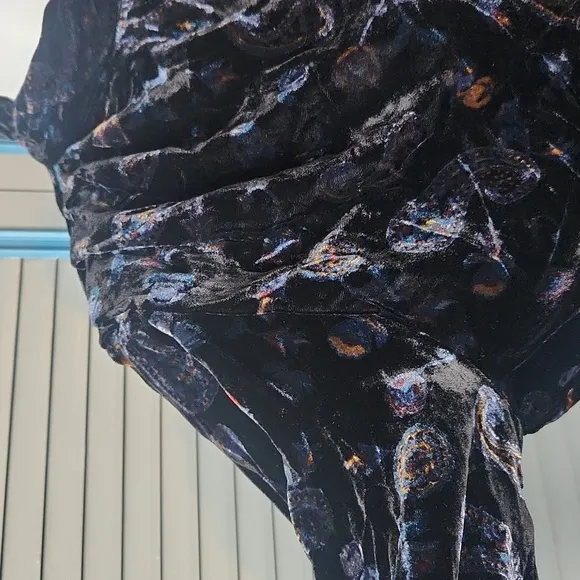 Zara Black Velvet Paisley Mini Dress