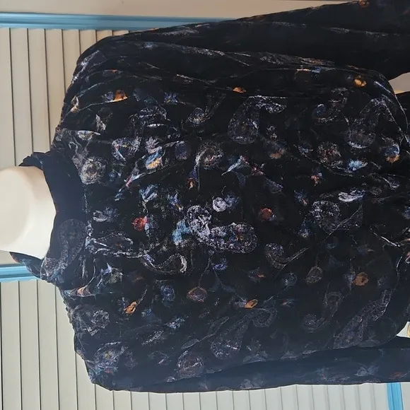Zara Black Velvet Paisley Mini Dress