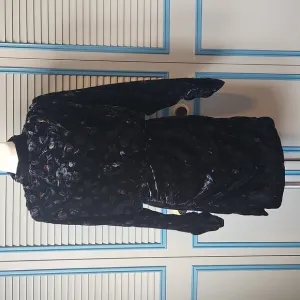 Zara Black Velvet Paisley Mini Dress