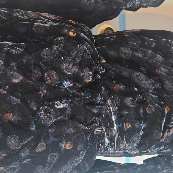Zara Black Velvet Paisley Mini Dress